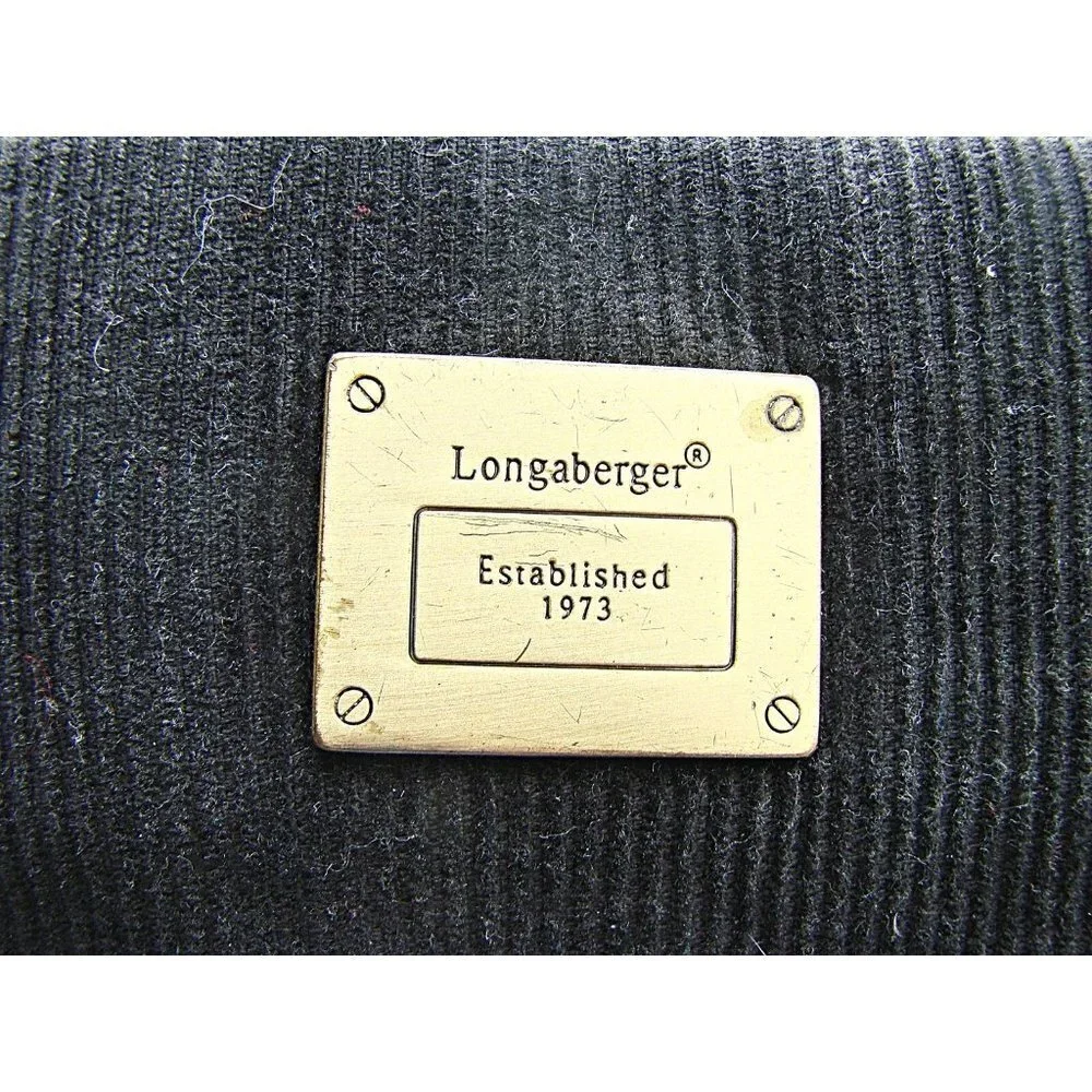 Longaberger Corduroy Plaid Tote Bag Purse Black Tan Khaki Check Homestead 9.5x10